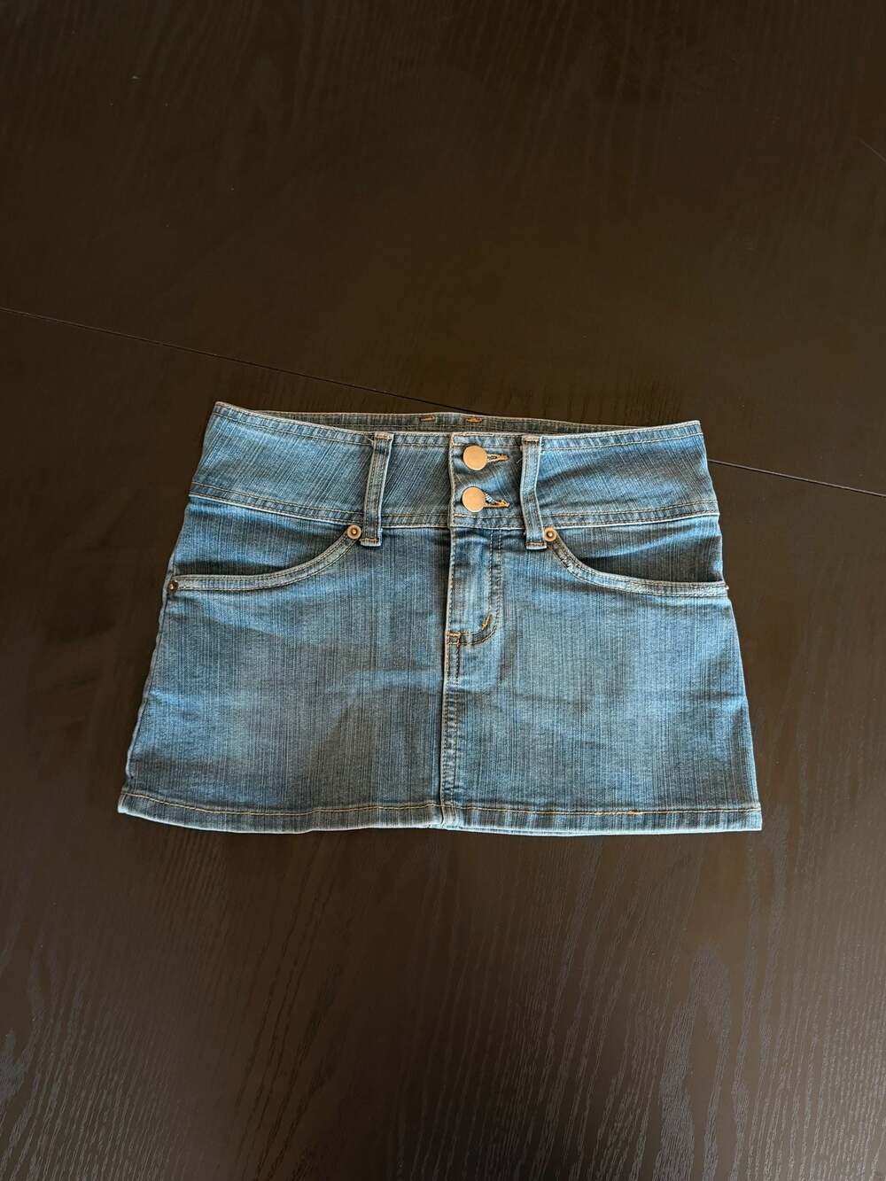 Vintage forever twentyone 21 Y2K Denim Mini Skirt with Double Waistband